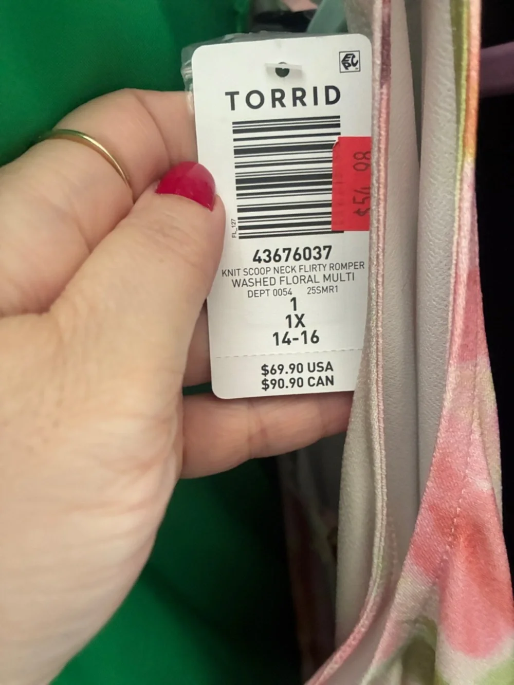 torrid Pink Floral Tiered Button-Front Jumpsuit - Picture 11 of 11